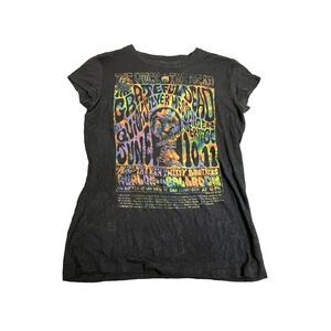 Grateful Dead Quicksilver Shirt Womens Medium Black Avalon‎ Ballroom Grunge Lady
